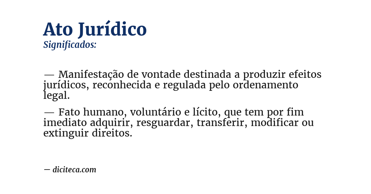 Significado de ato jurídico