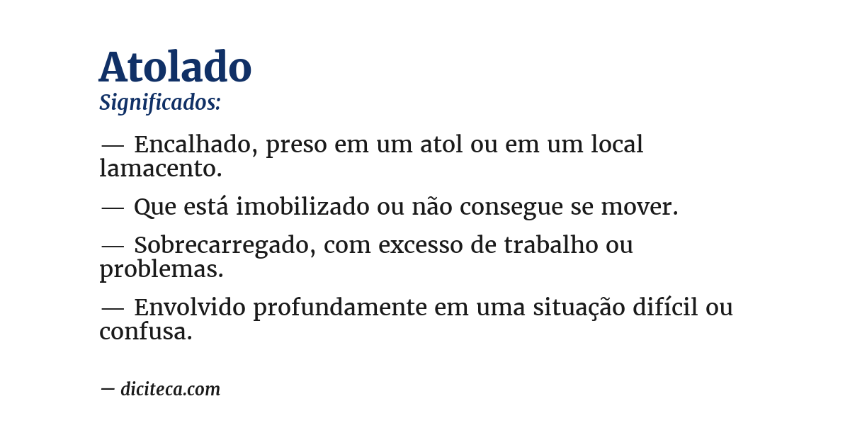 Significado de atolado