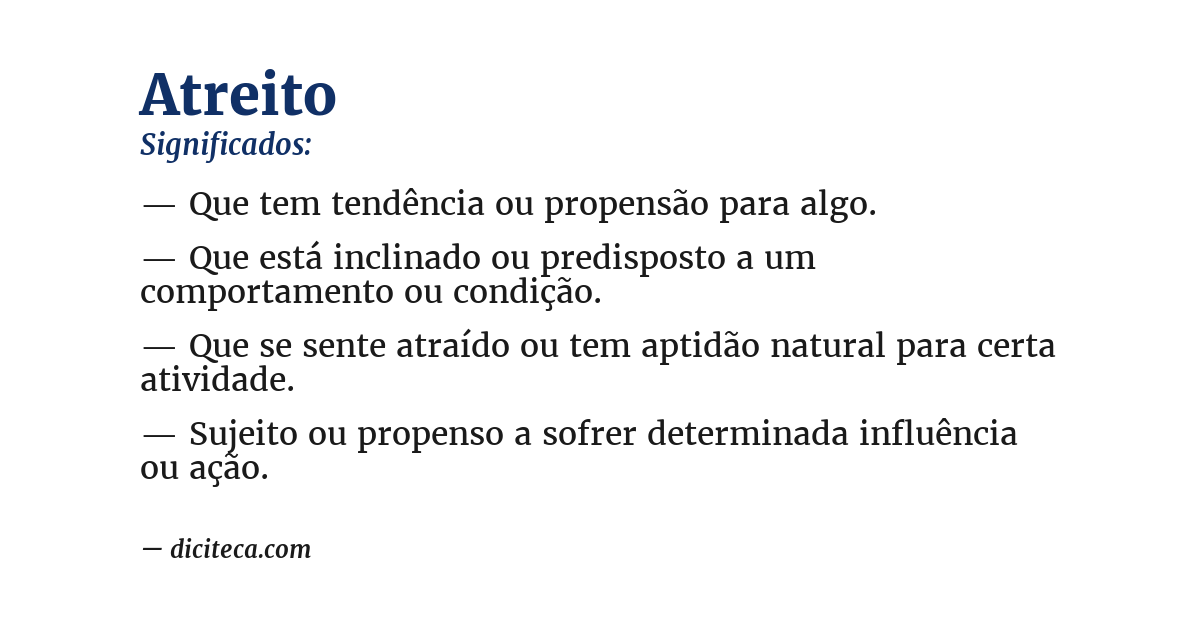 Significado de atreito
