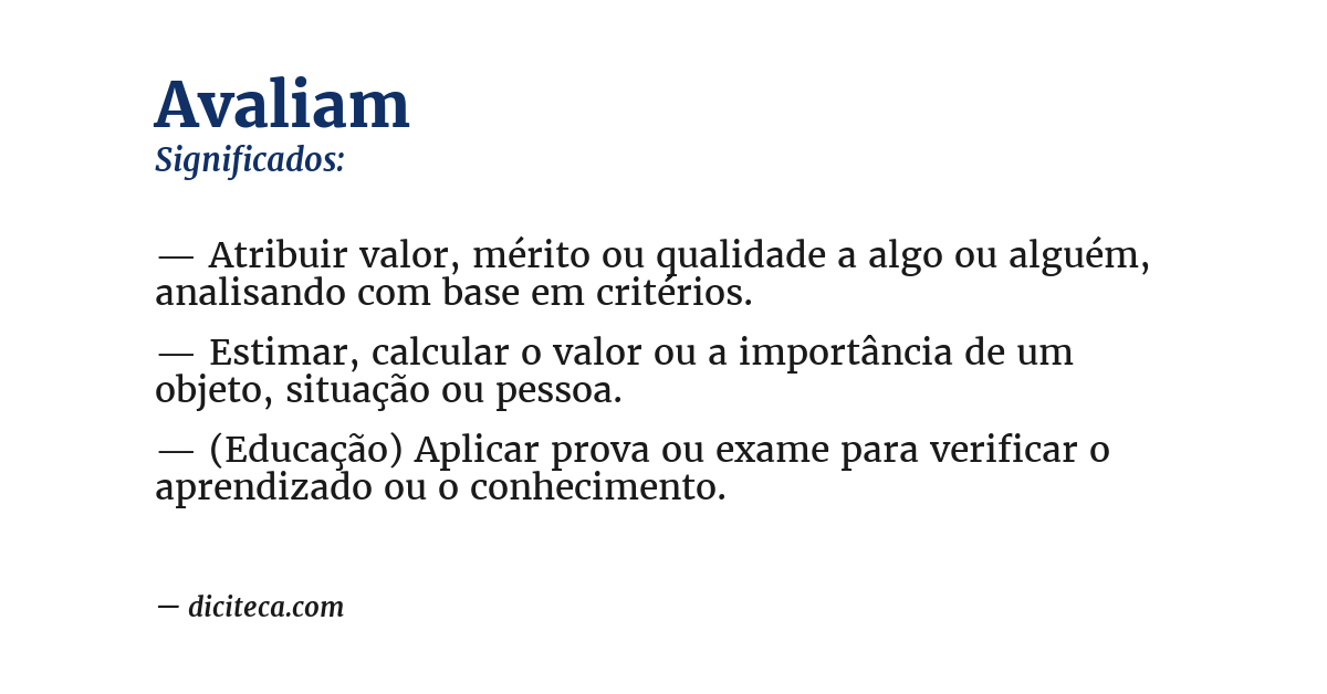 Significado de avaliam