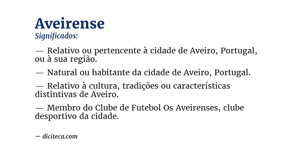 Significado de aveirense