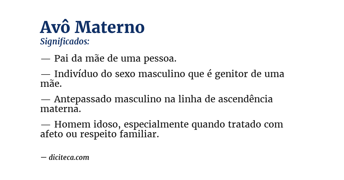 Significado de avô materno