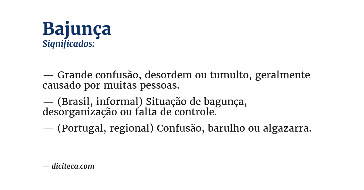 Significado de bajunça