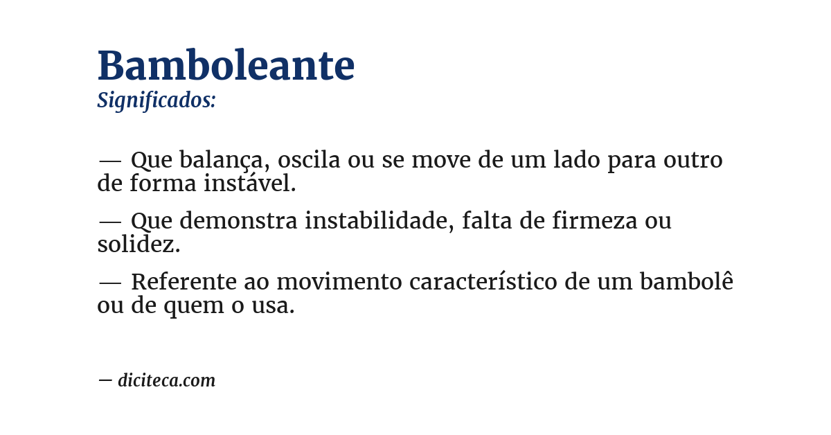 Significado de bamboleante