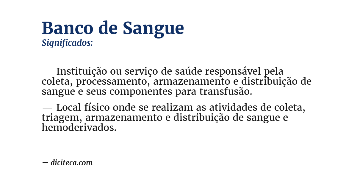 Significado de banco de sangue