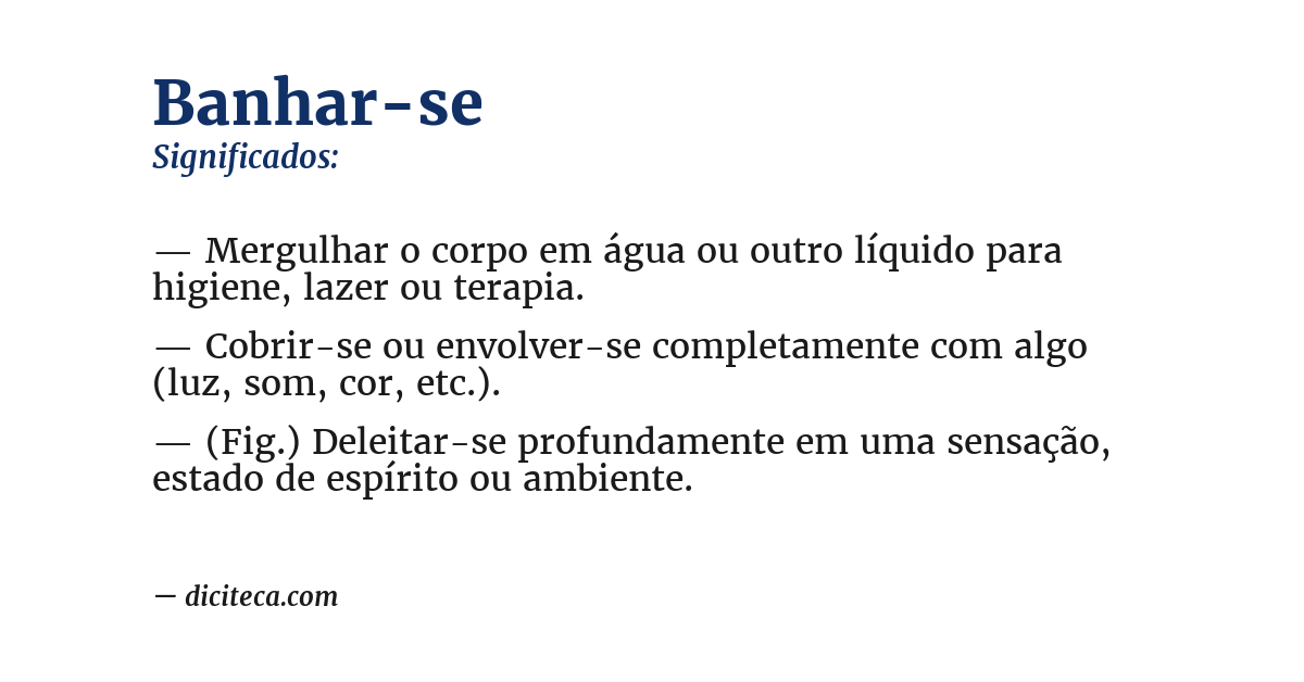 Significado de banhar-se