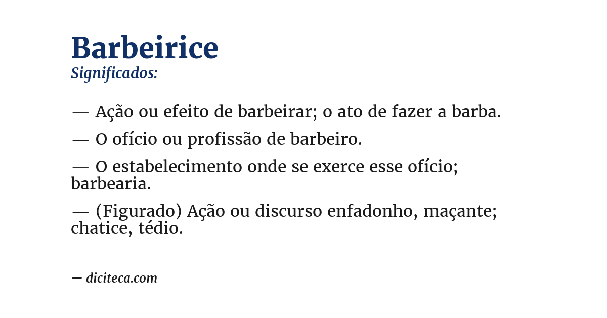 Significado de barbeirice