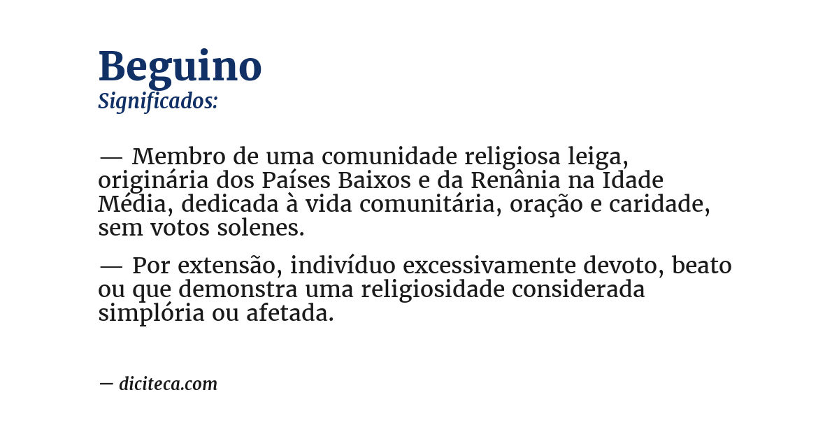 Significado de beguino