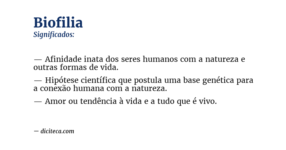 Significado de biofilia