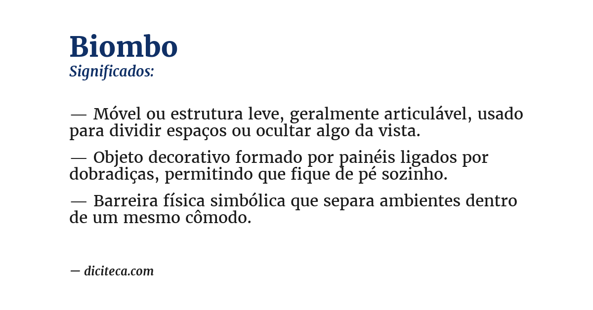 Significado de biombo