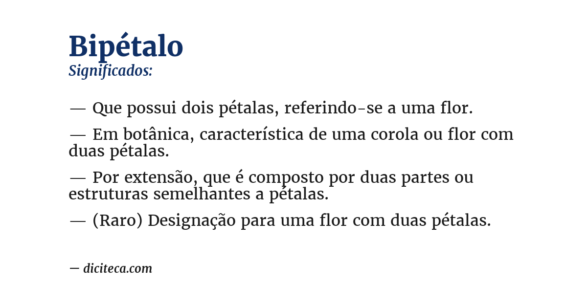 Significado de bipétalo