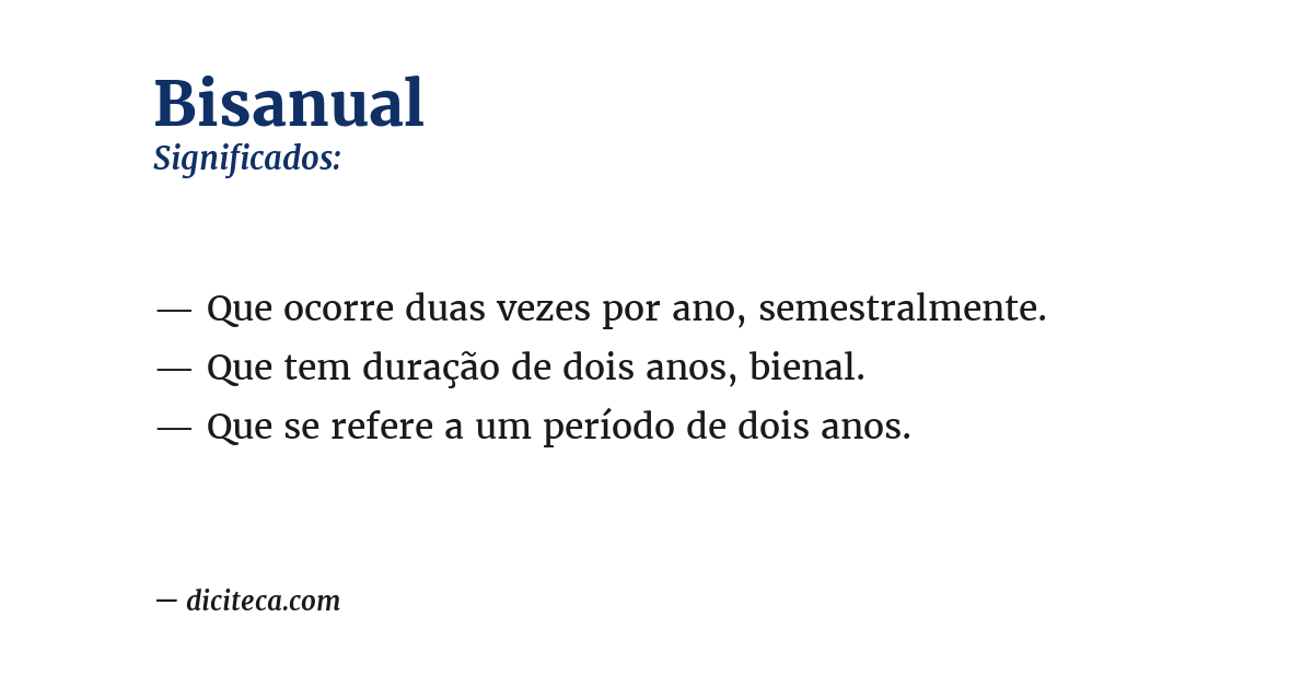 Significado de bisanual