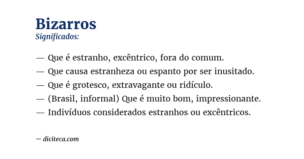 Significado de bizarros