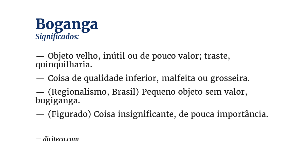 Significado de boganga