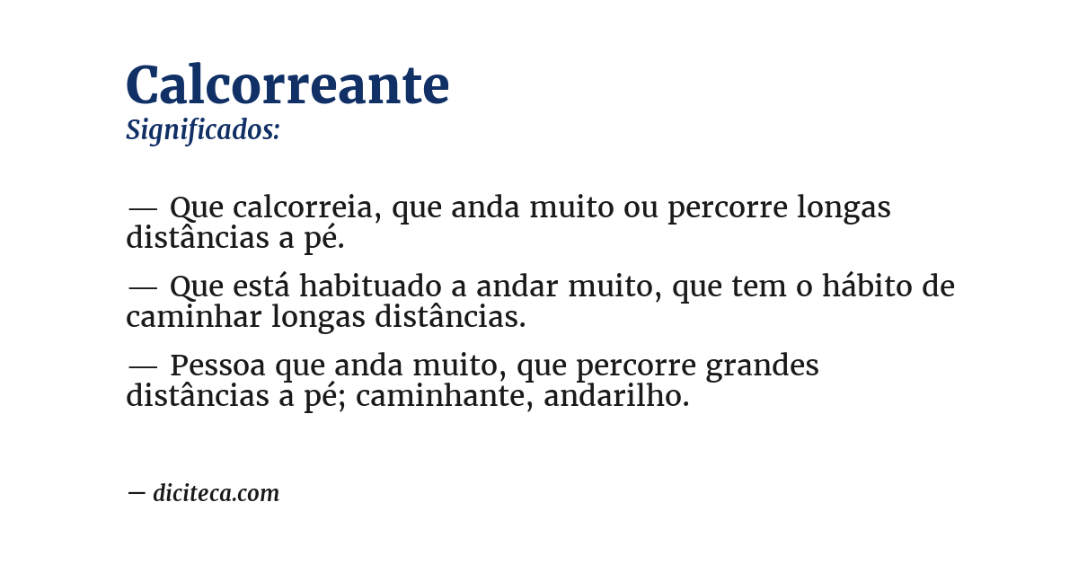 Significado de calcorreante