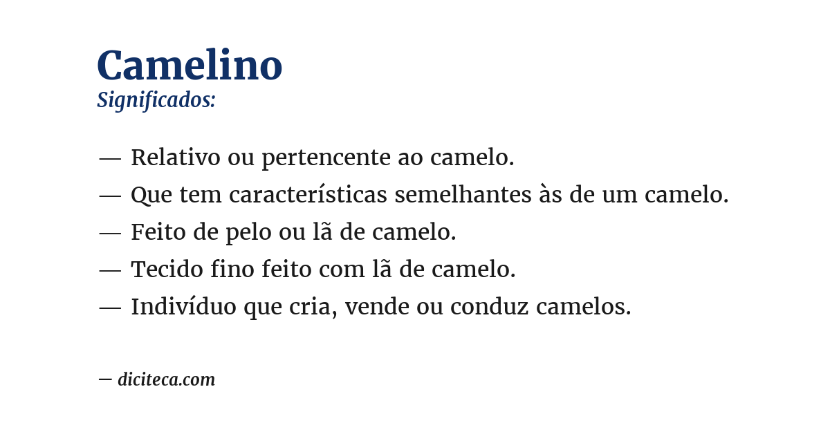 Significado de camelino