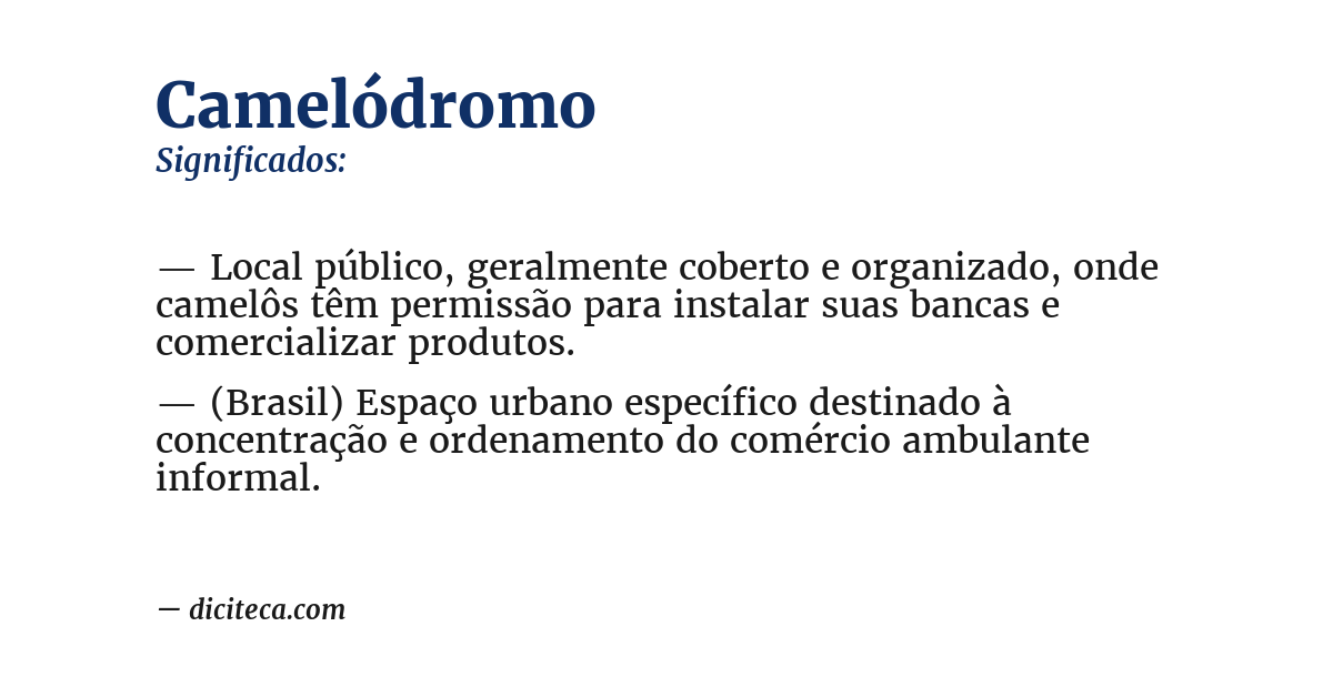 Significado de camelódromo