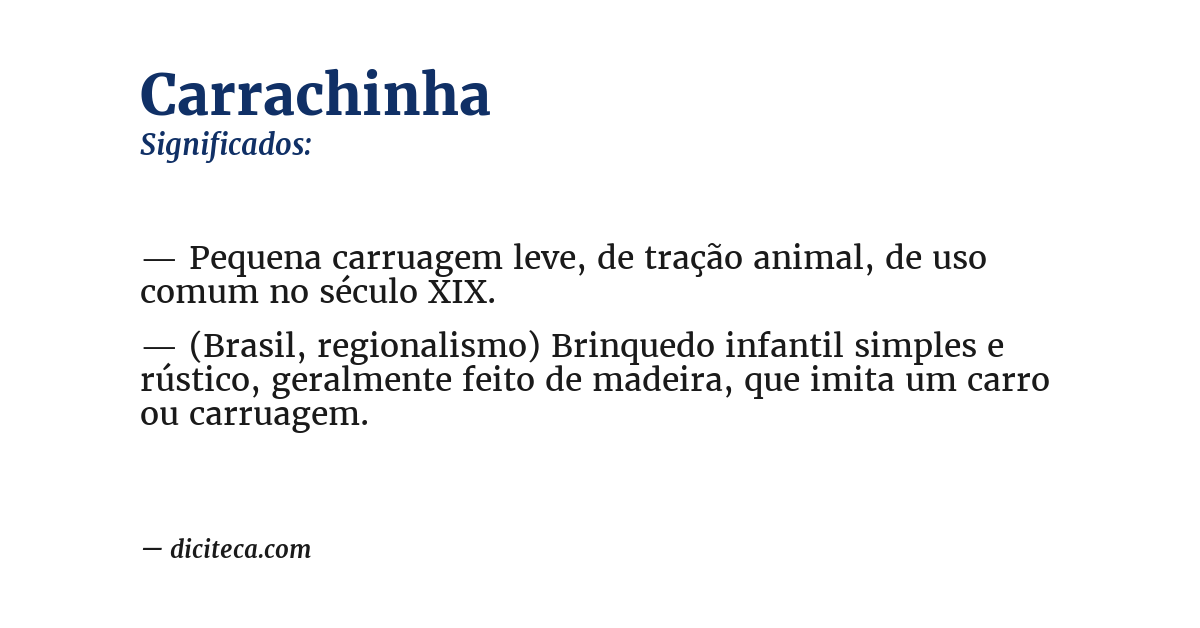 Significado de carrachinha