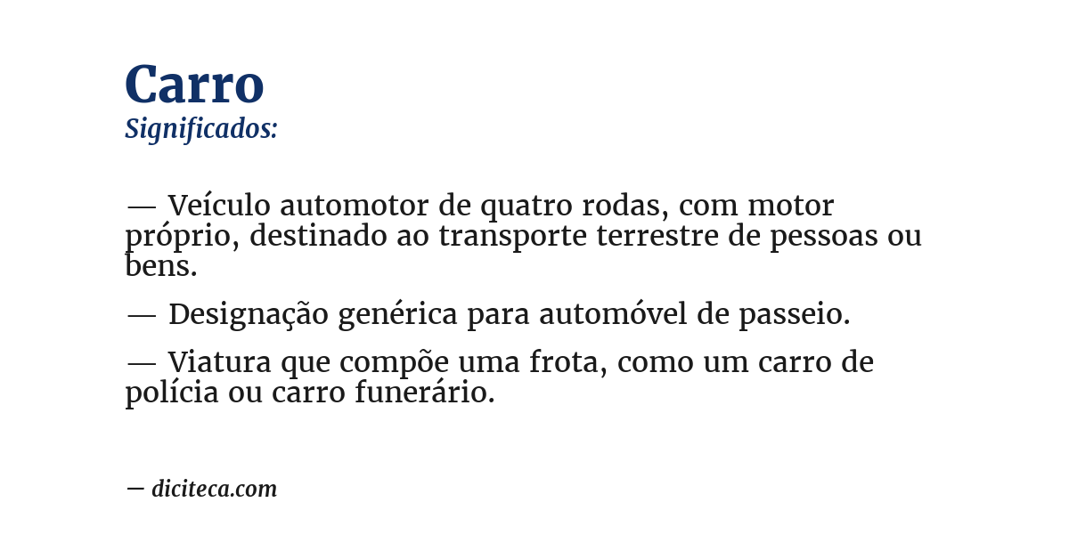Significado de carro