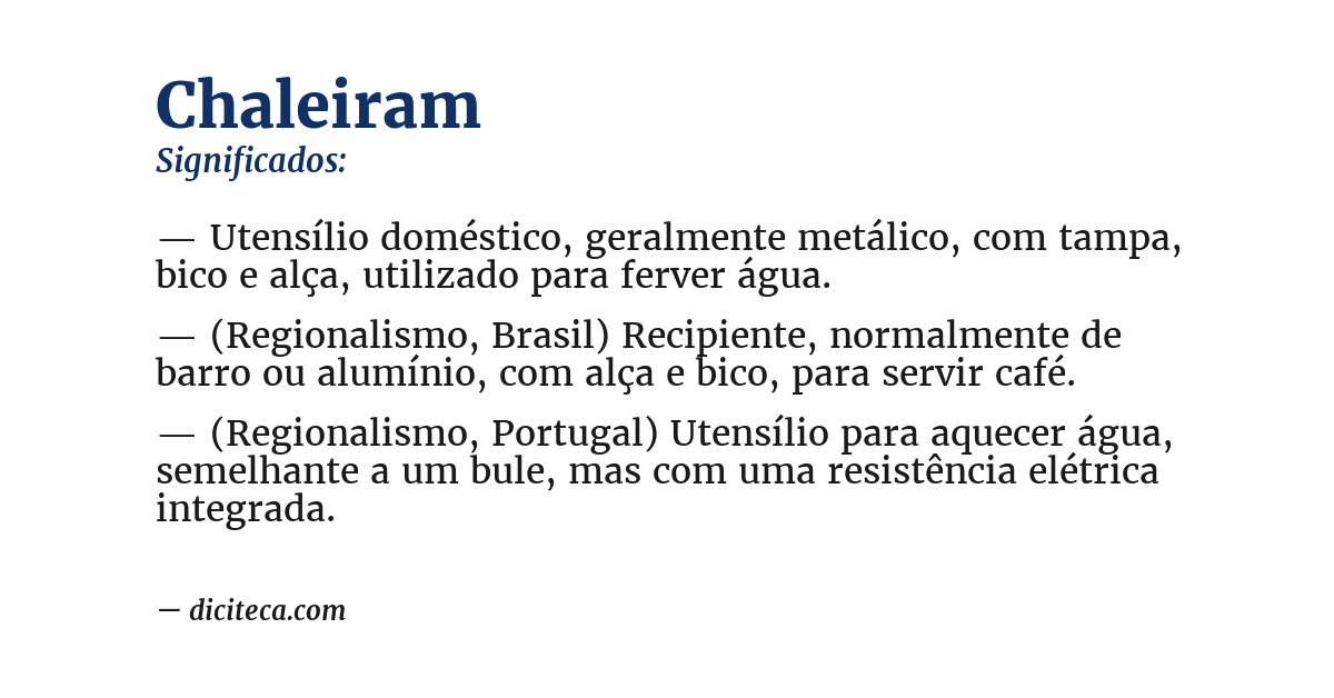 Significado de chaleiram