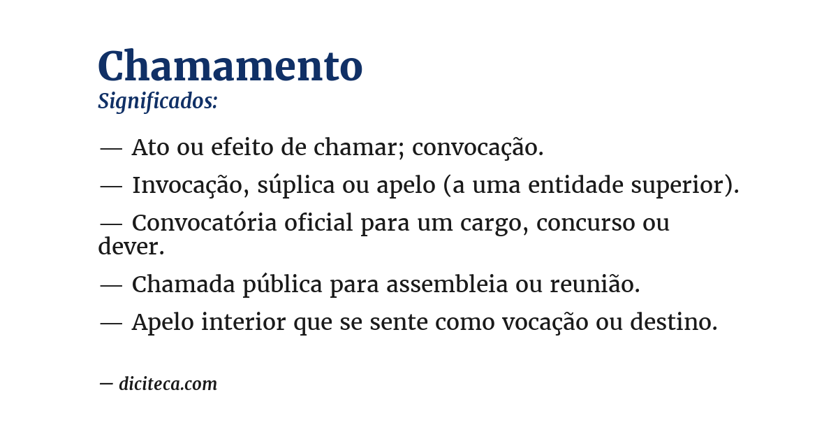 Significado de chamamento