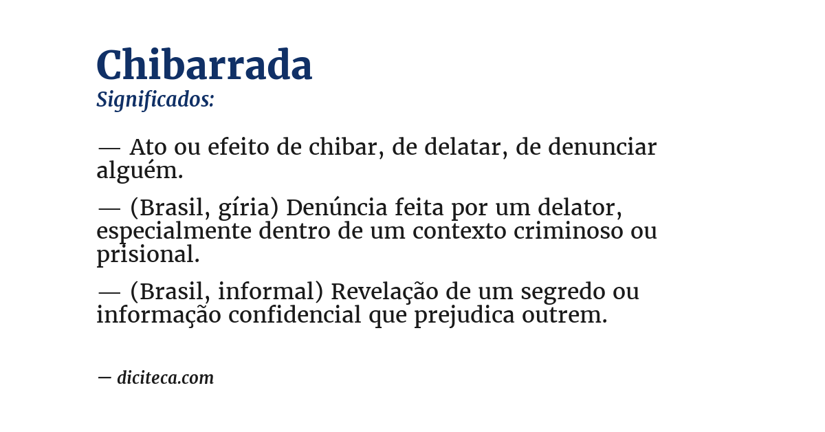 Significado de chibarrada