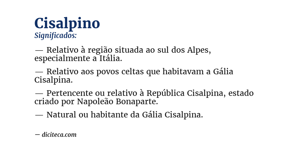 Significado de cisalpino