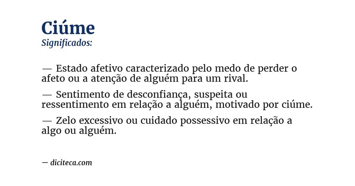 Significado de ciúme