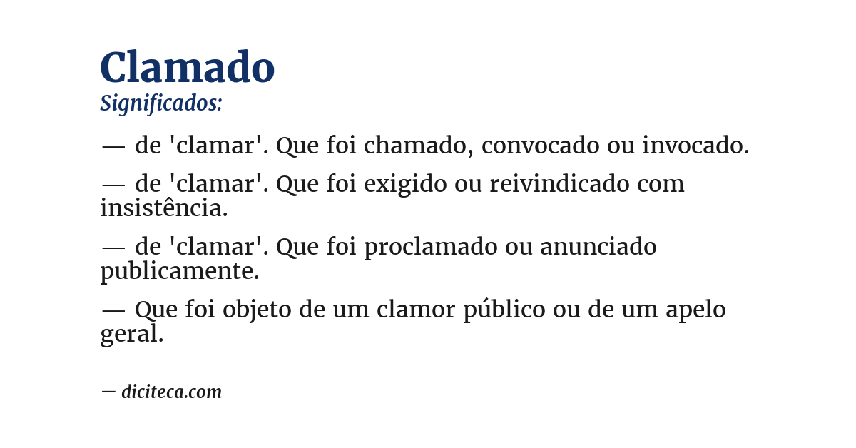 Significado de clamado