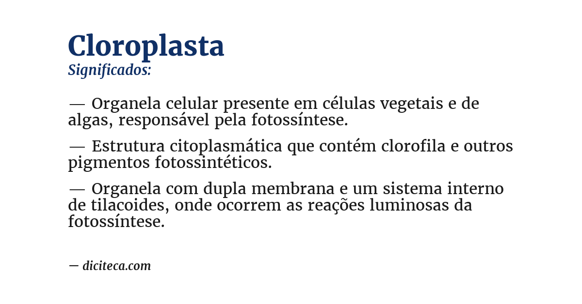 Significado de cloroplasta