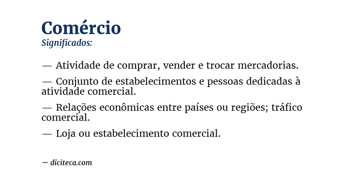 Significado de comércio