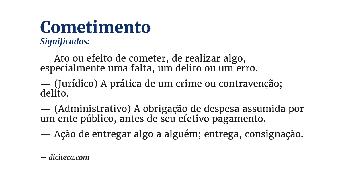 Significado de cometimento