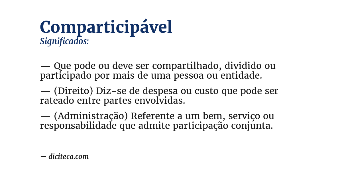 Significado de comparticipável