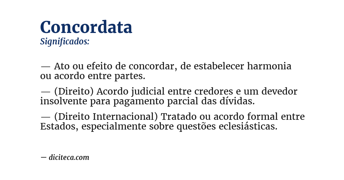 Significado de concordata