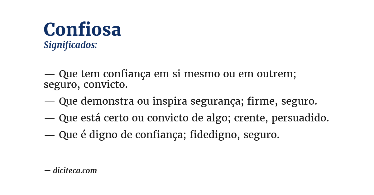 Significado de confiosa