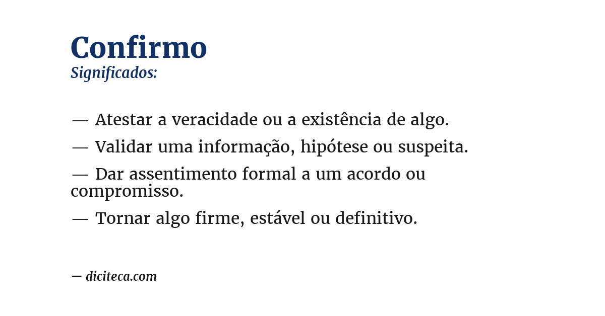 Significado de confirmo