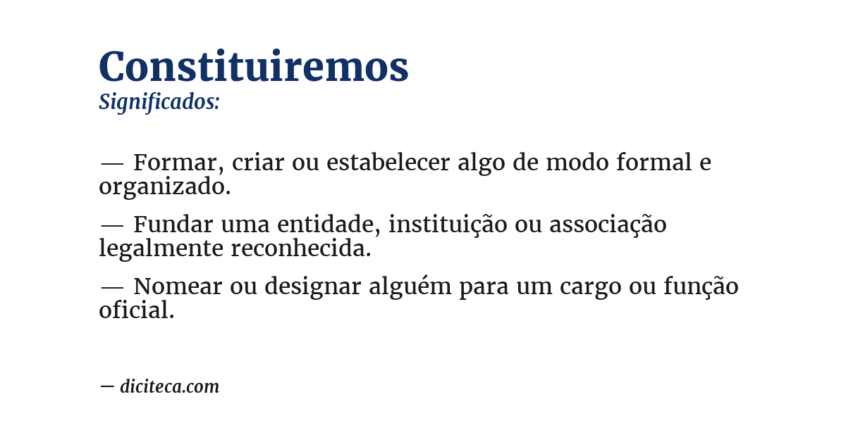 Significado de constituiremos