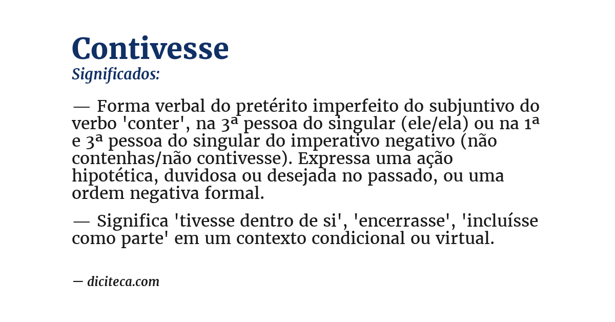 Significado de contivesse