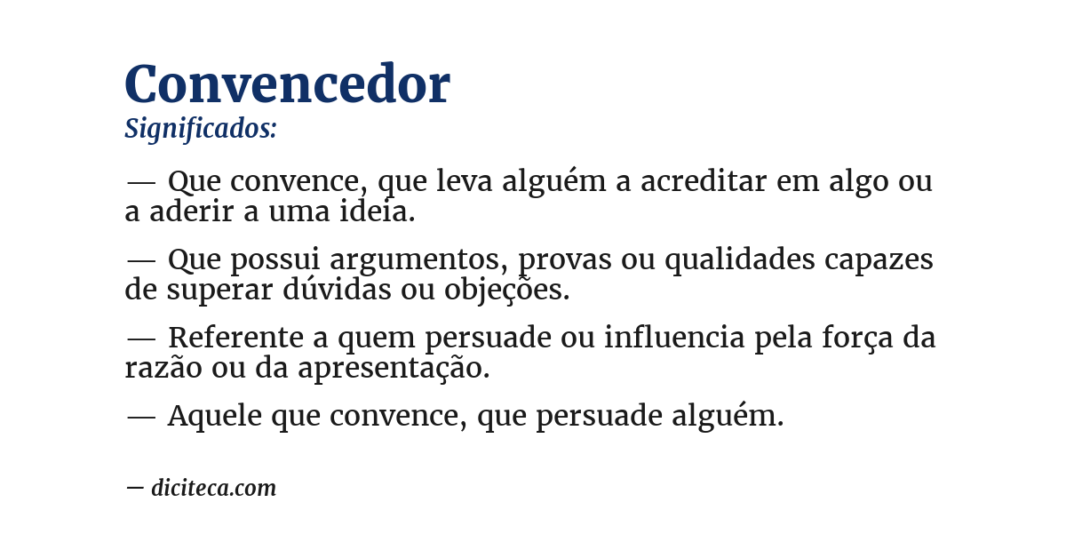 Significado de convencedor