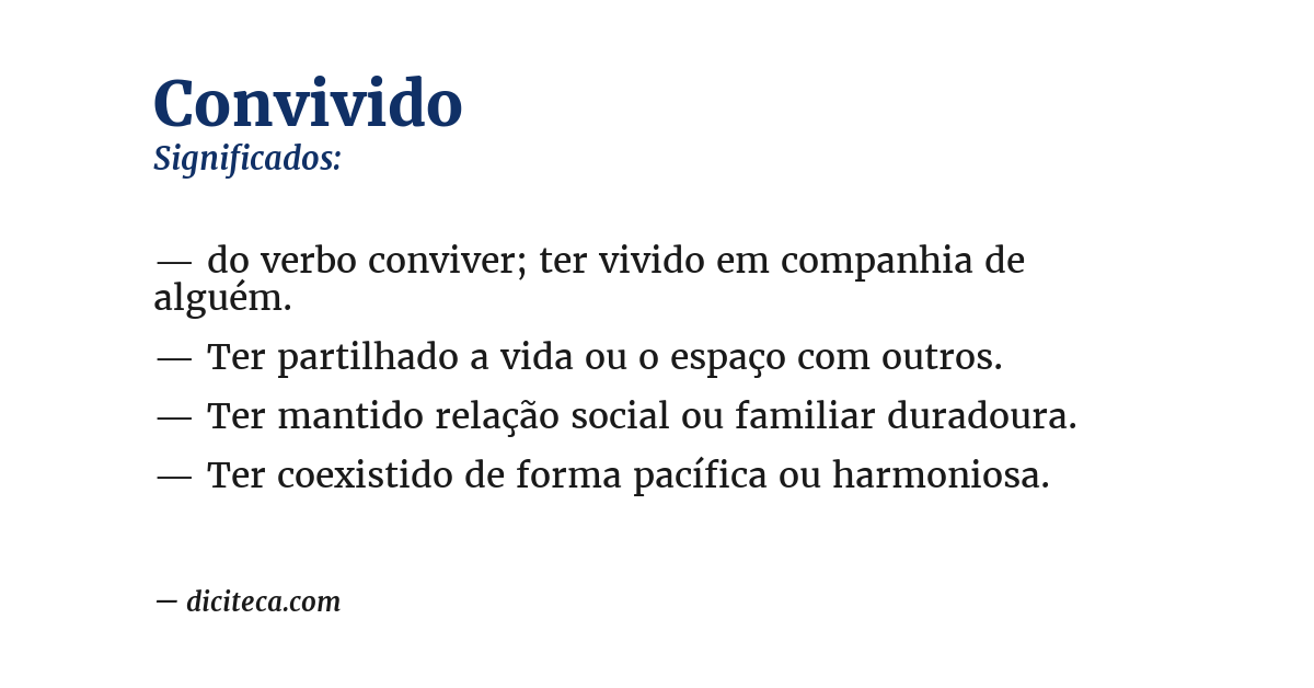 Significado de convivido
