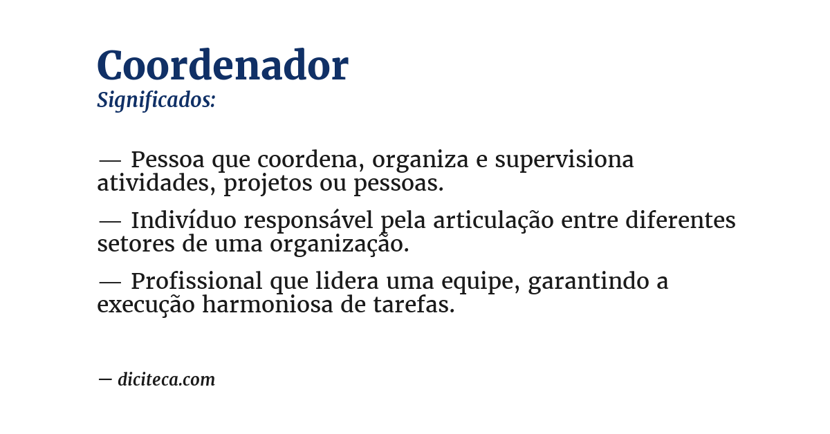 Significado de coordenador