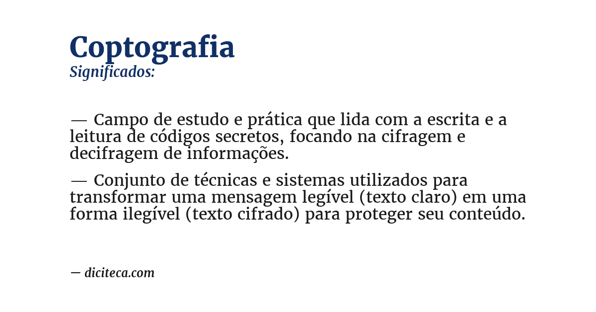 Significado de coptografia