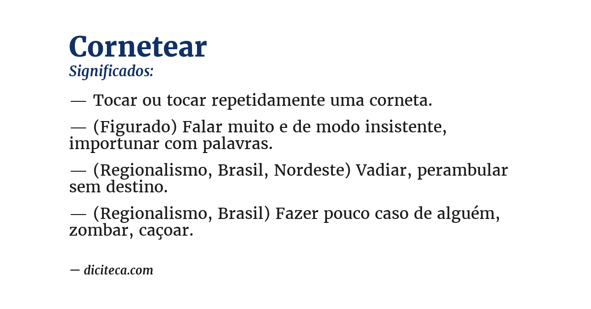 Significado de cornetear
