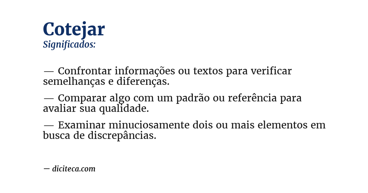 Significado de cotejar