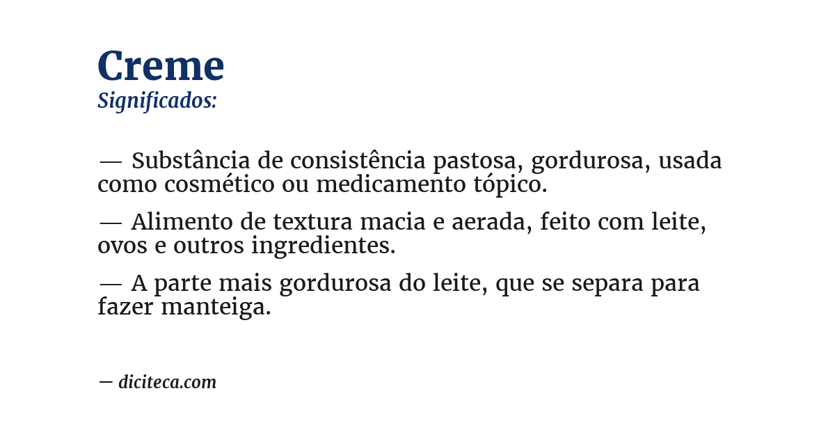 Significado de creme