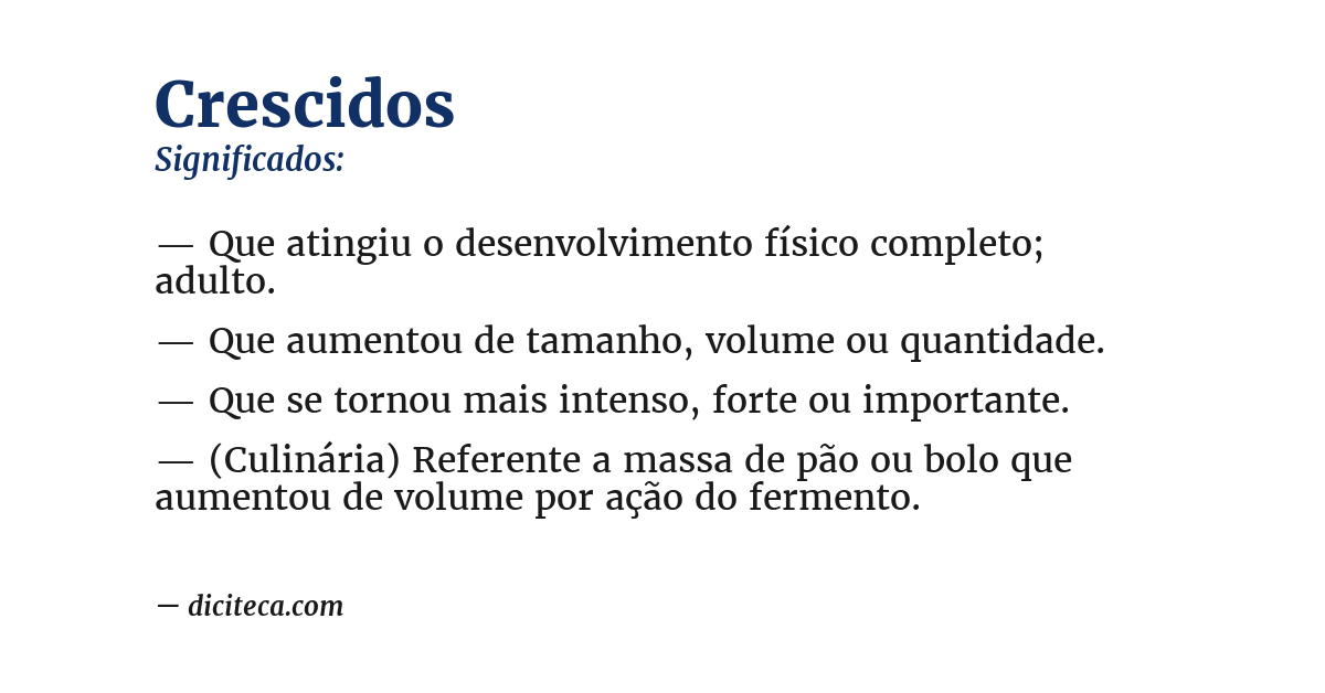 Significado de crescidos
