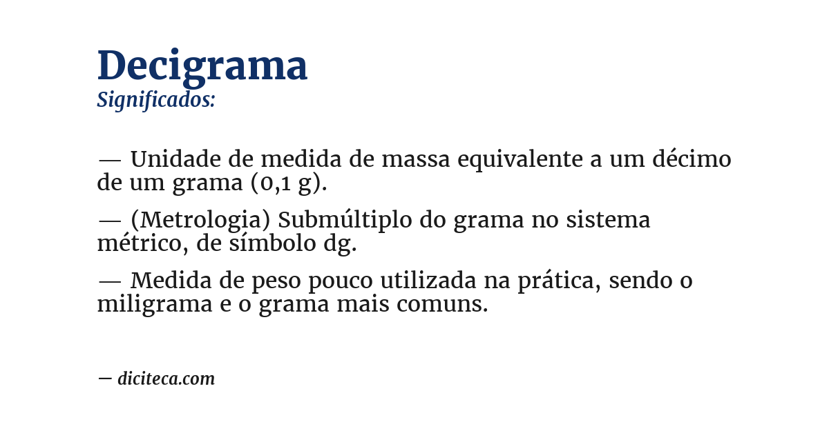 Significado de decigrama