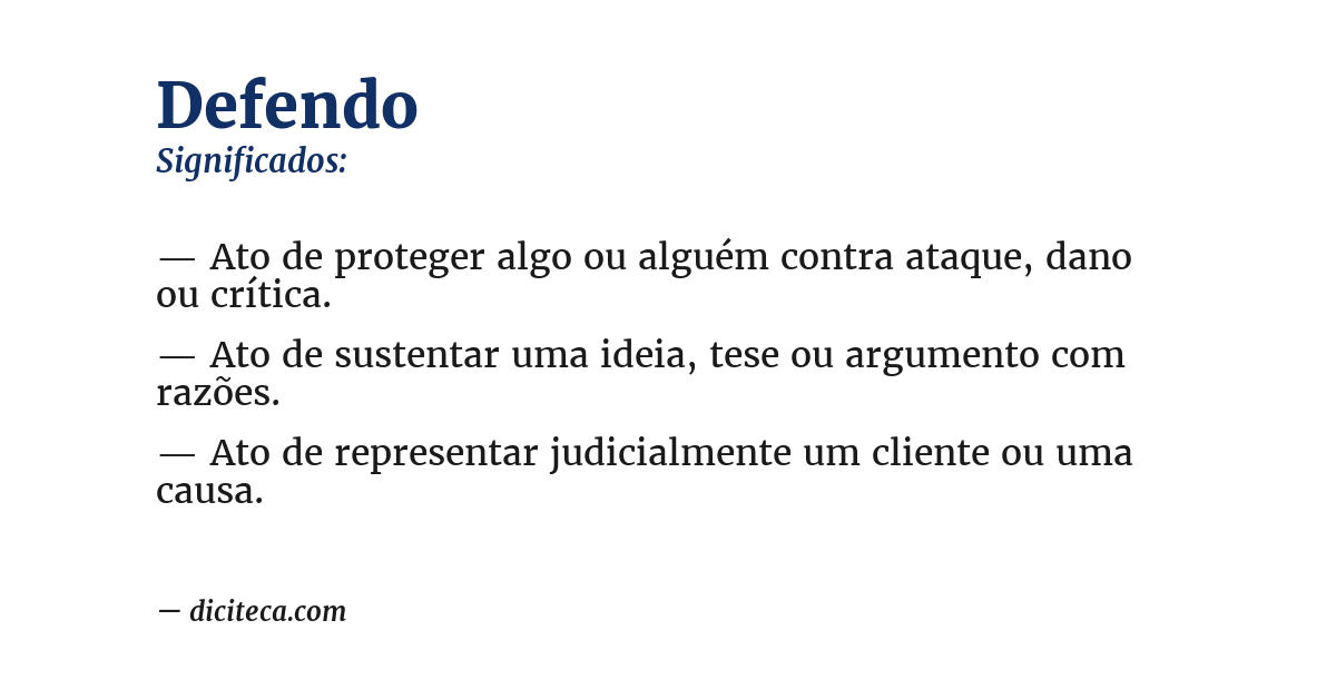 Significado de defendo