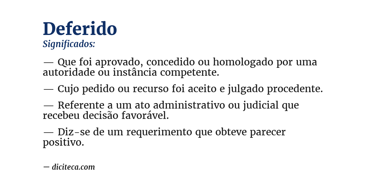 Significado de deferido