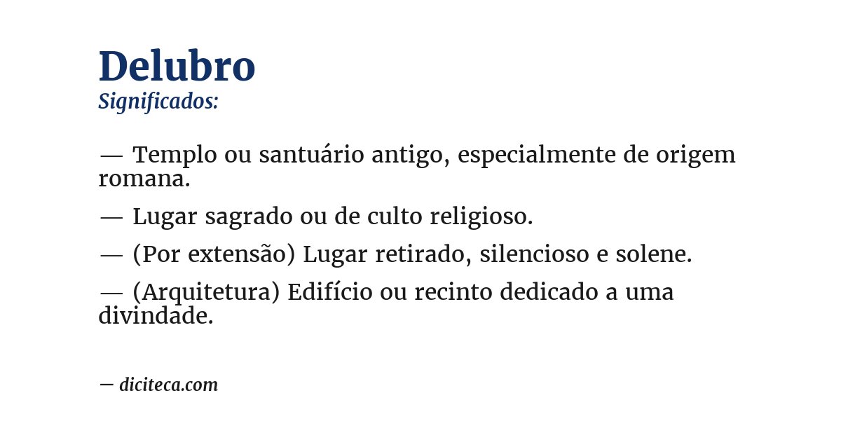 Significado de delubro